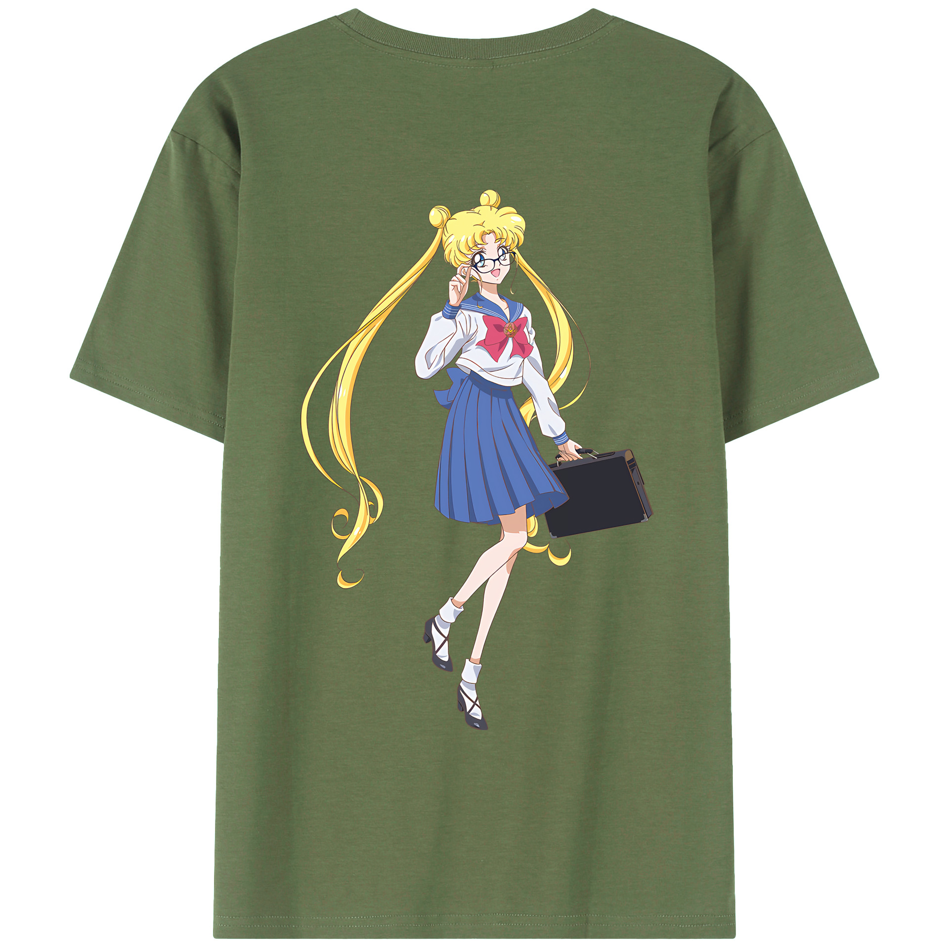 （画像用） 美少女戦士セーラームーン 愛野 美奈子 あいの みなこ Sailor Moon Aino Minako 綿100％ メンズ半袖Tシャツ（バックプリント） 通気性